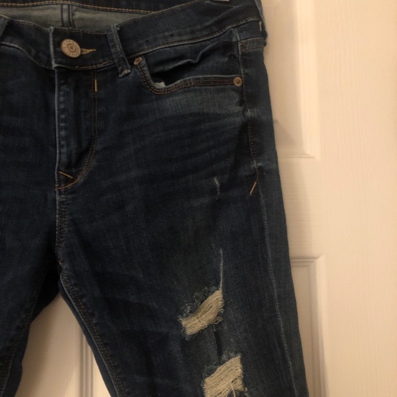 Express Distressed Mid Rise Jeans (Short Length) - Picture 5 of 8